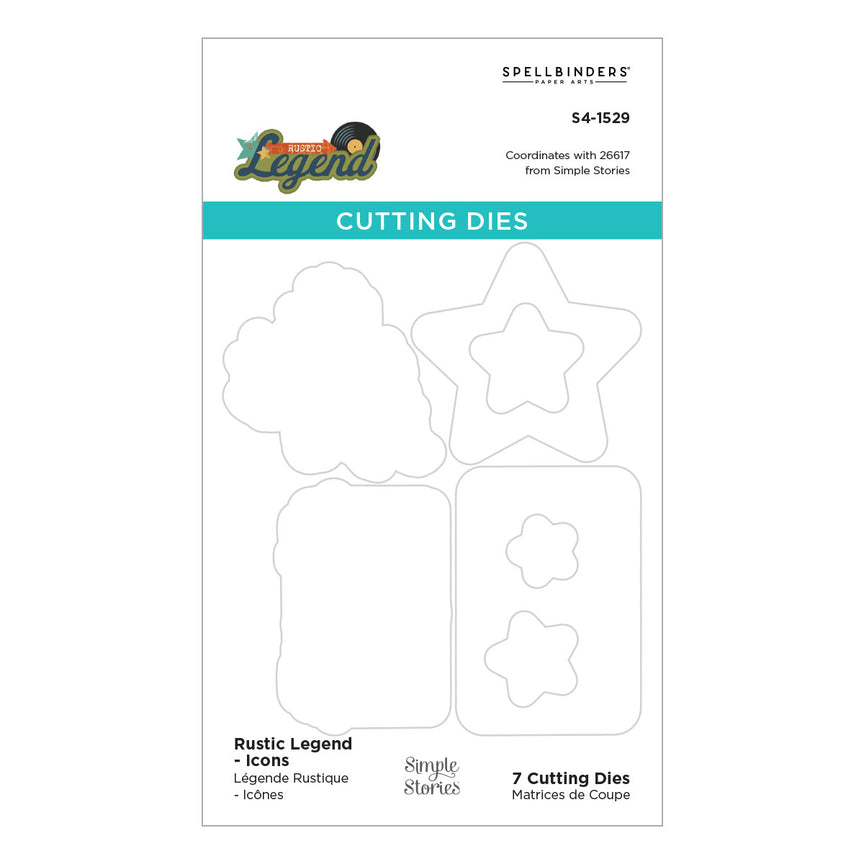 Spellbinders Rustic Legend Icons Etched Dies simple stories