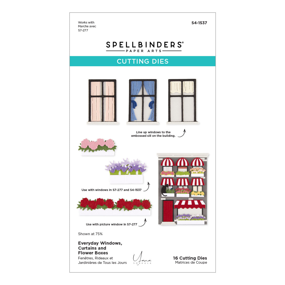 Spellbinders Everyday Windows, Curtains and Flower Boxes Etched Dies by Yana Smakula
