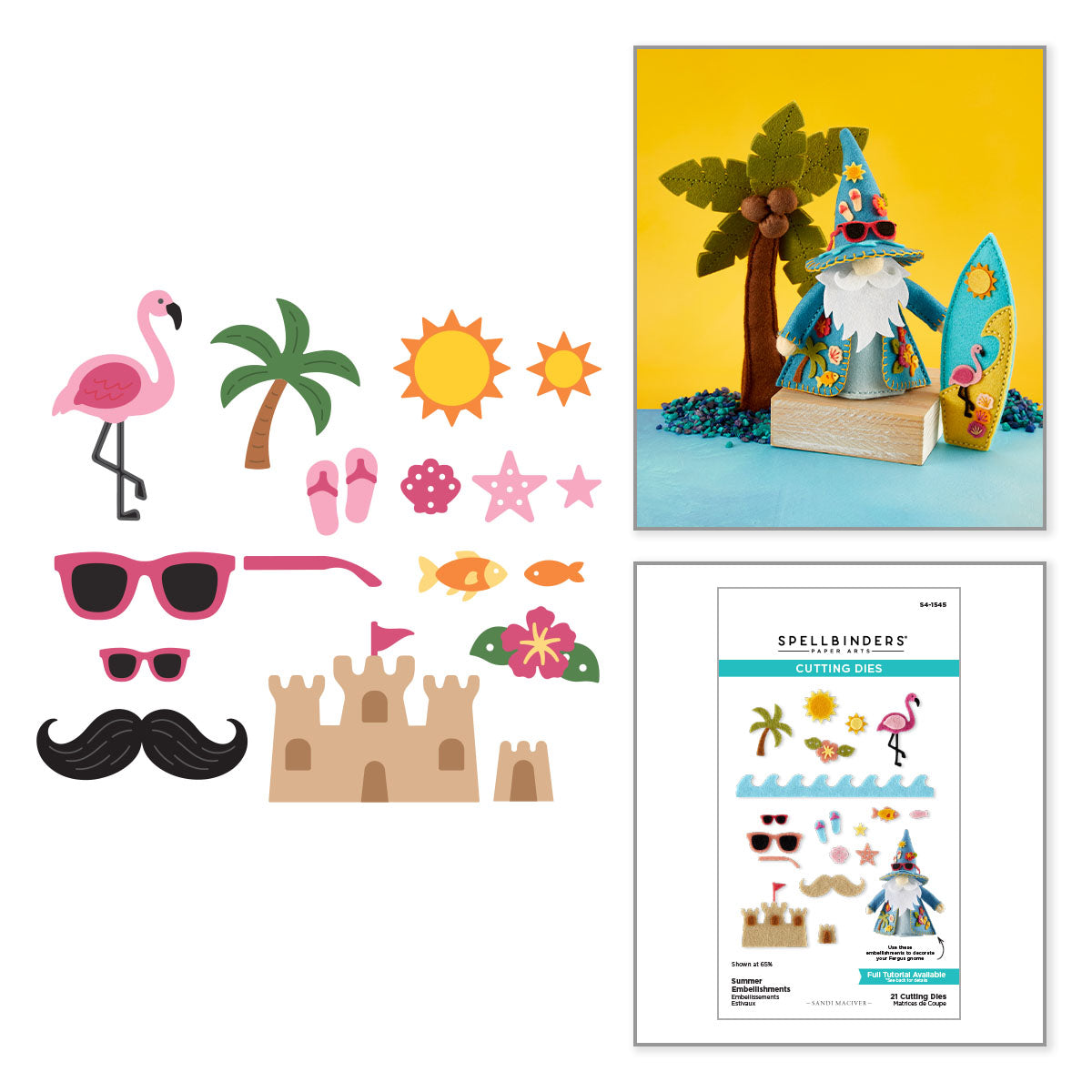 Spellbinders 3D Felt Décor Summer I Want It All! Bundle by Sandi MacIver