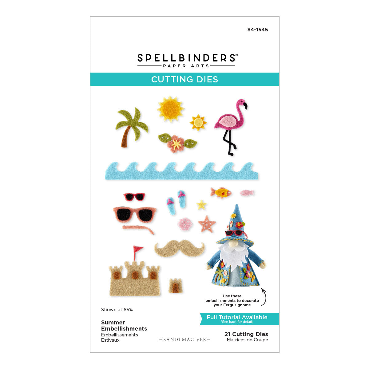 Spellbinders Summer Embellishments Etched Dies by Sandi MacIver