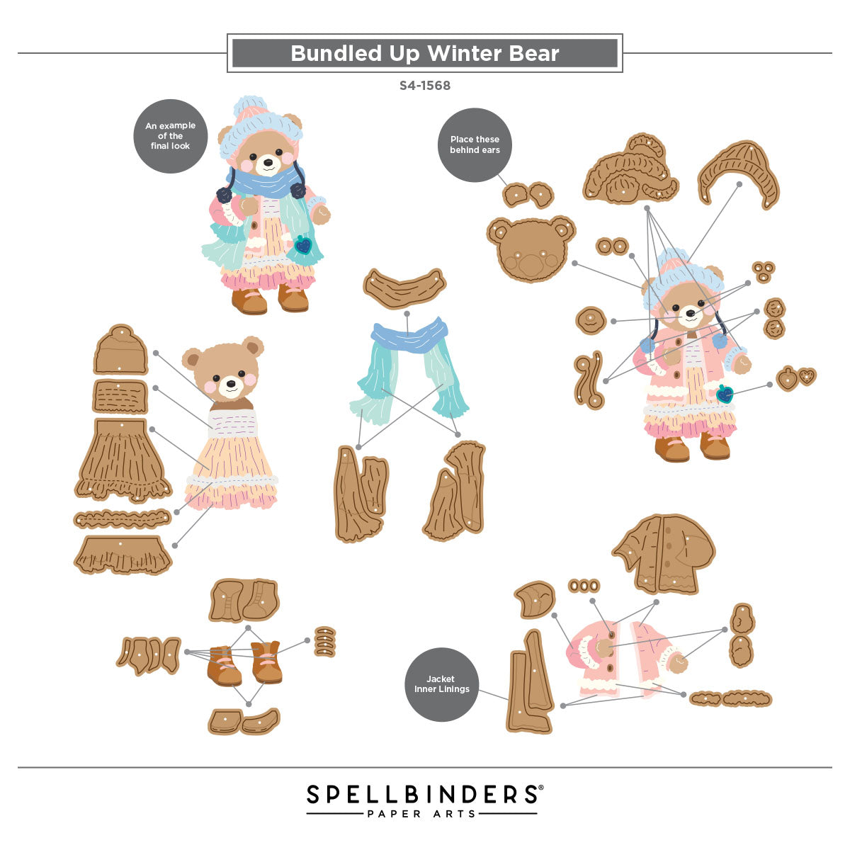 Spellbinders Bundled Up Winter Bear Etched Dies by Frank Garcia