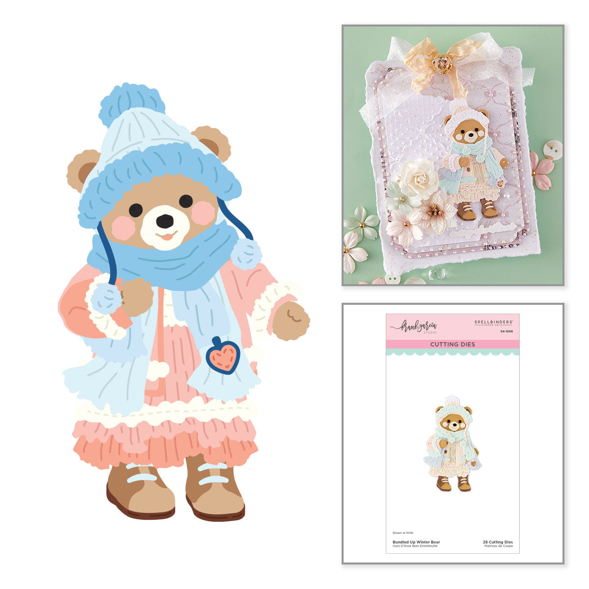 Spellbinders Bundled Up Winter Bear Etched Dies by Frank Garcia