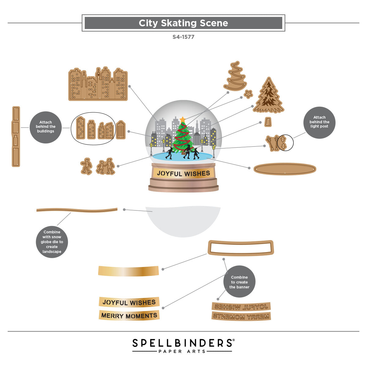 Spellbinders City Skating Scene Etched Dies by Simon Hurley