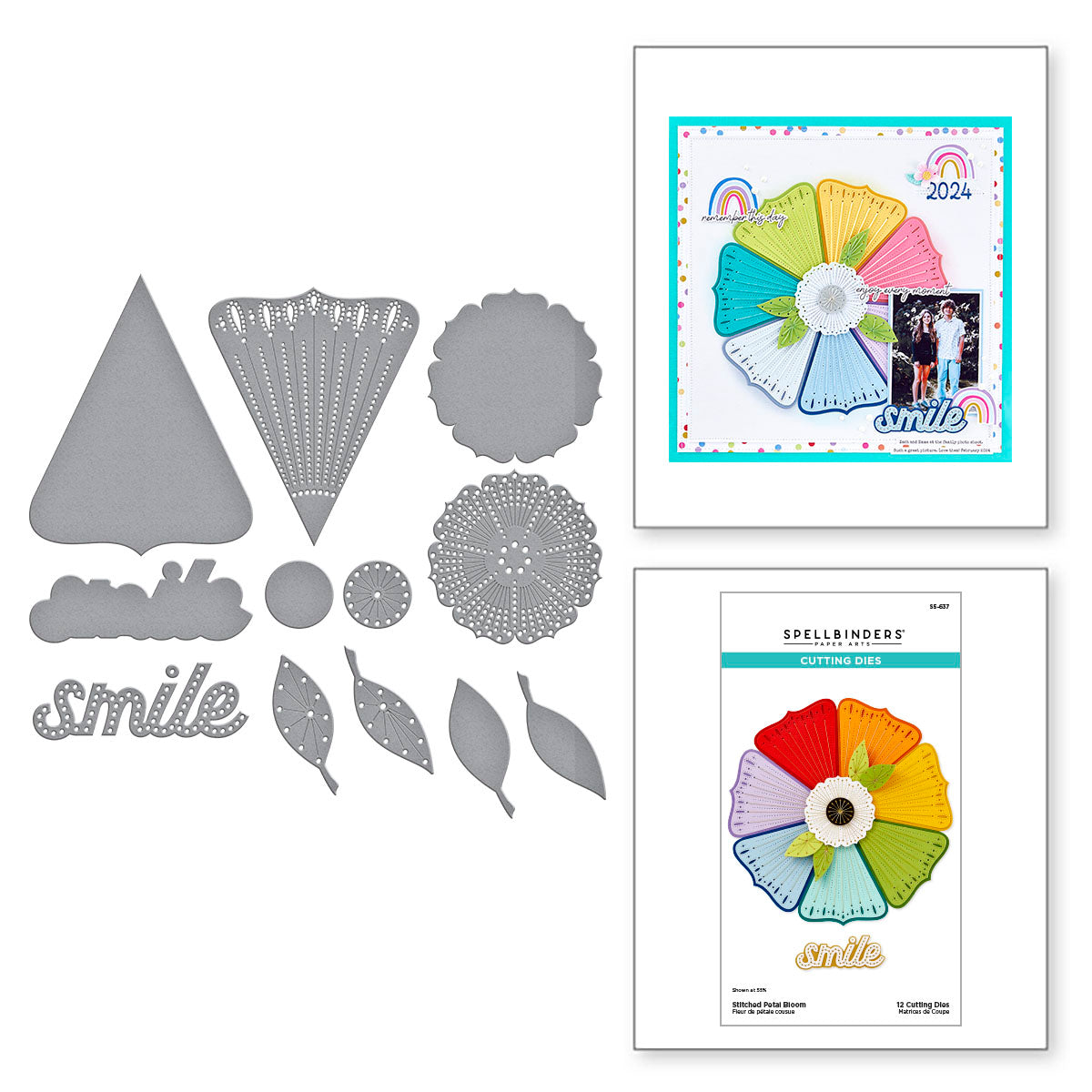 Spellbinders Stitched Petal Bloom Etched Dies from the Storytelling by Spellbinders Collection