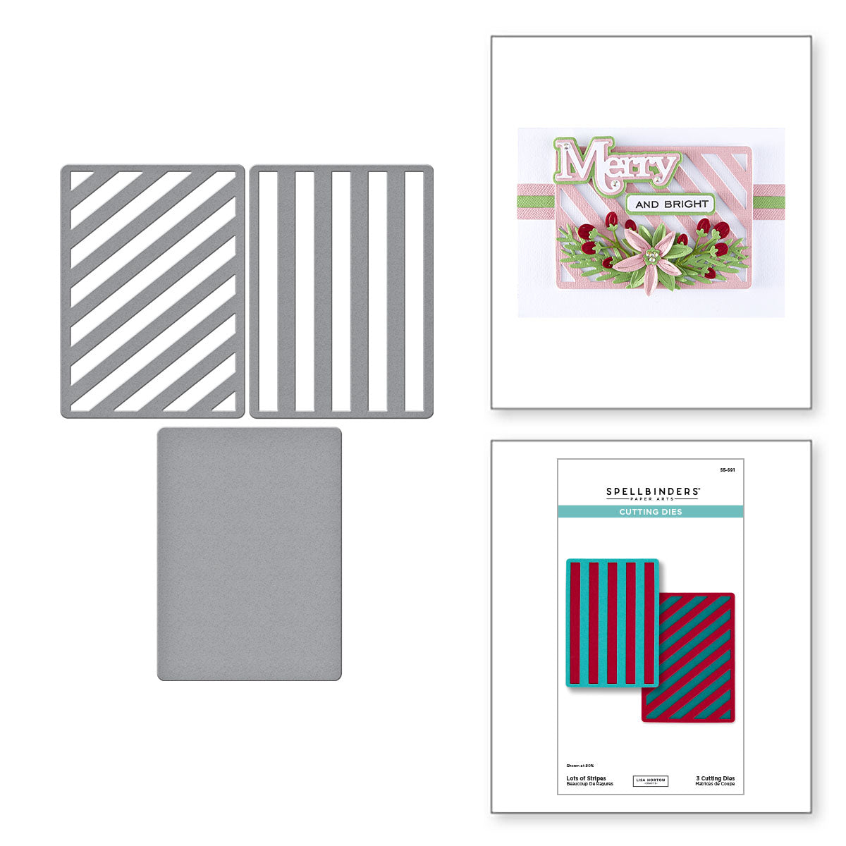 Spellbinders Lots of Stripes Etched Dies from the All About Christmas Collection by Lisa Horton