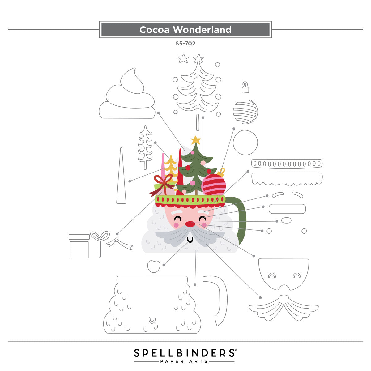 Spellbinders Cocoa Wonderland Etched Dies from the Wonderland Collection