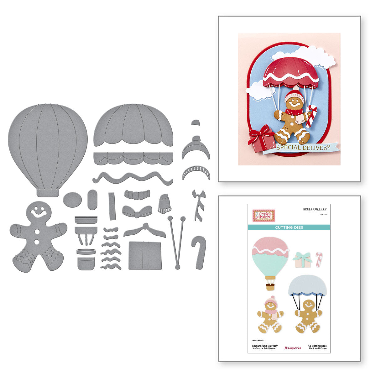 Spellbinders Gingerbread Delivery Etched Dies from the Candy Christmas Collection by Stamperia