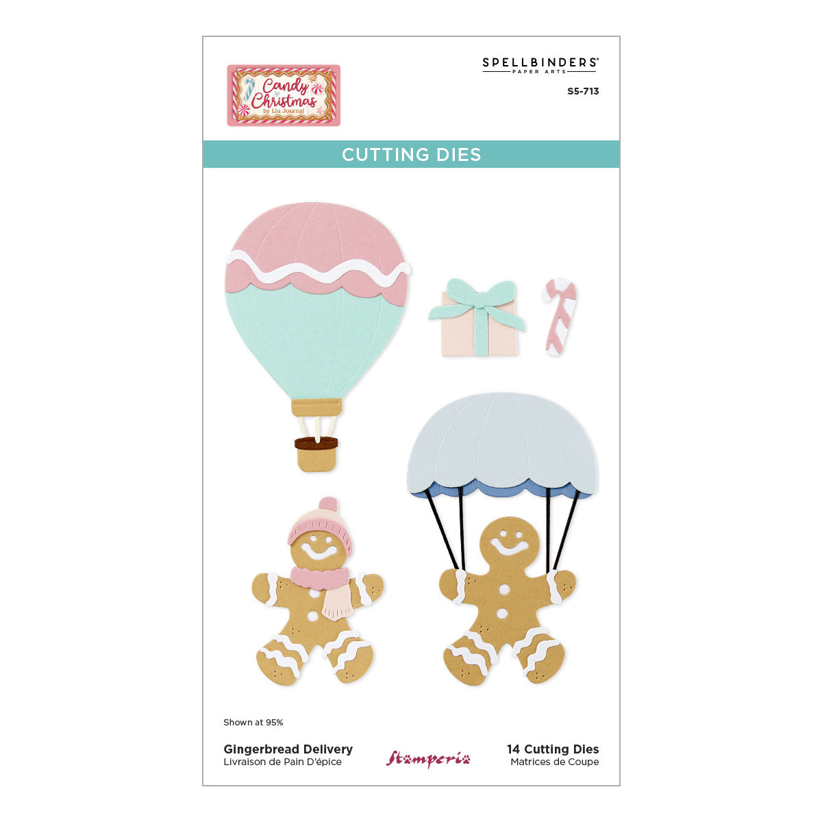 Spellbinders Gingerbread Delivery Etched Dies from the Candy Christmas Collection by Stamperia