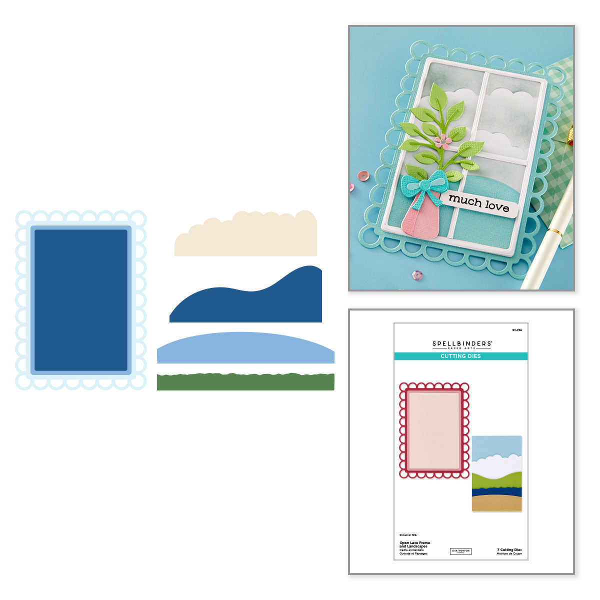 Spellbinders Open Lace Frame and Landscapes Etched Dies by Lisa Horton