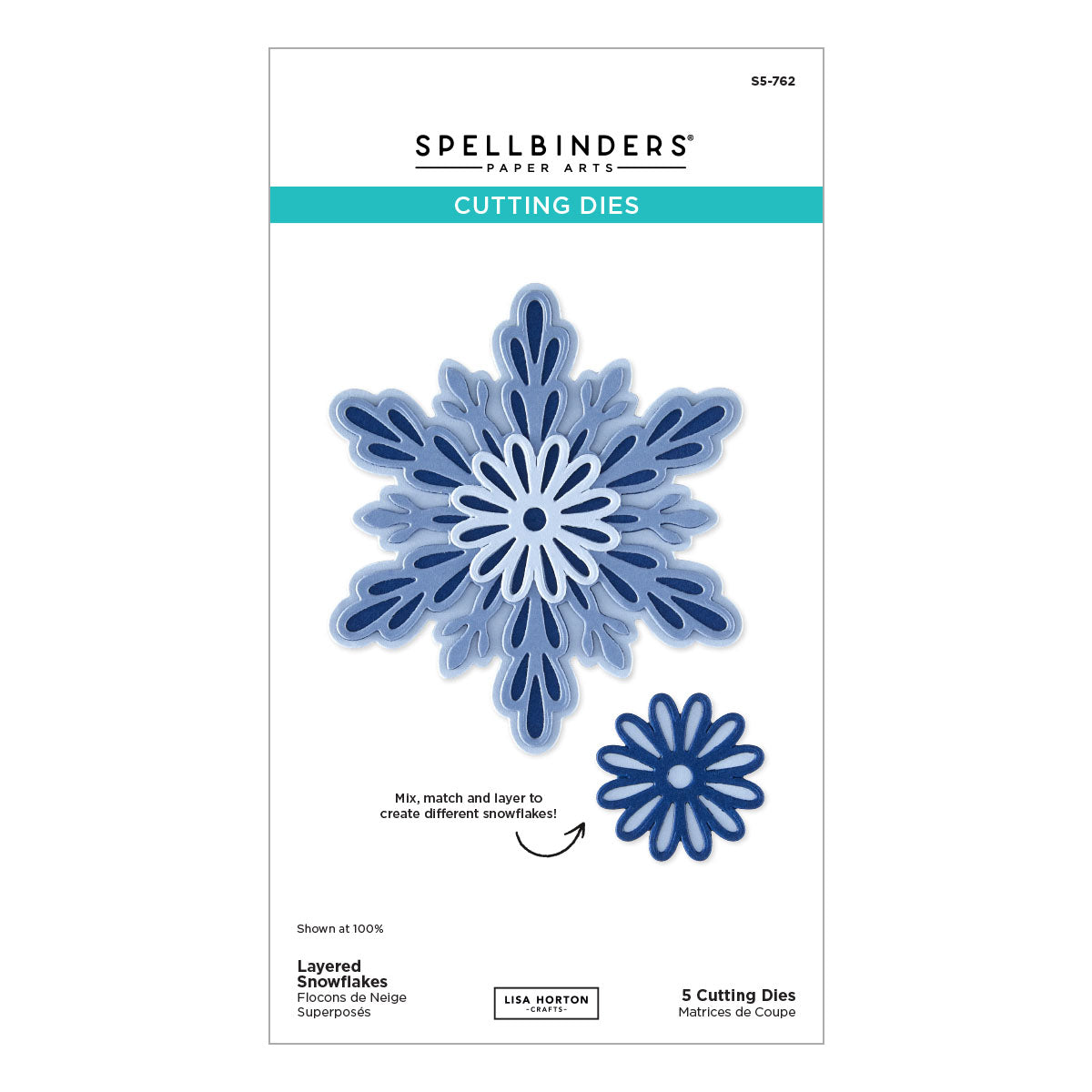 Spellbinders Layered Snowflakes Etched Dies by Lisa Horton - S5-762