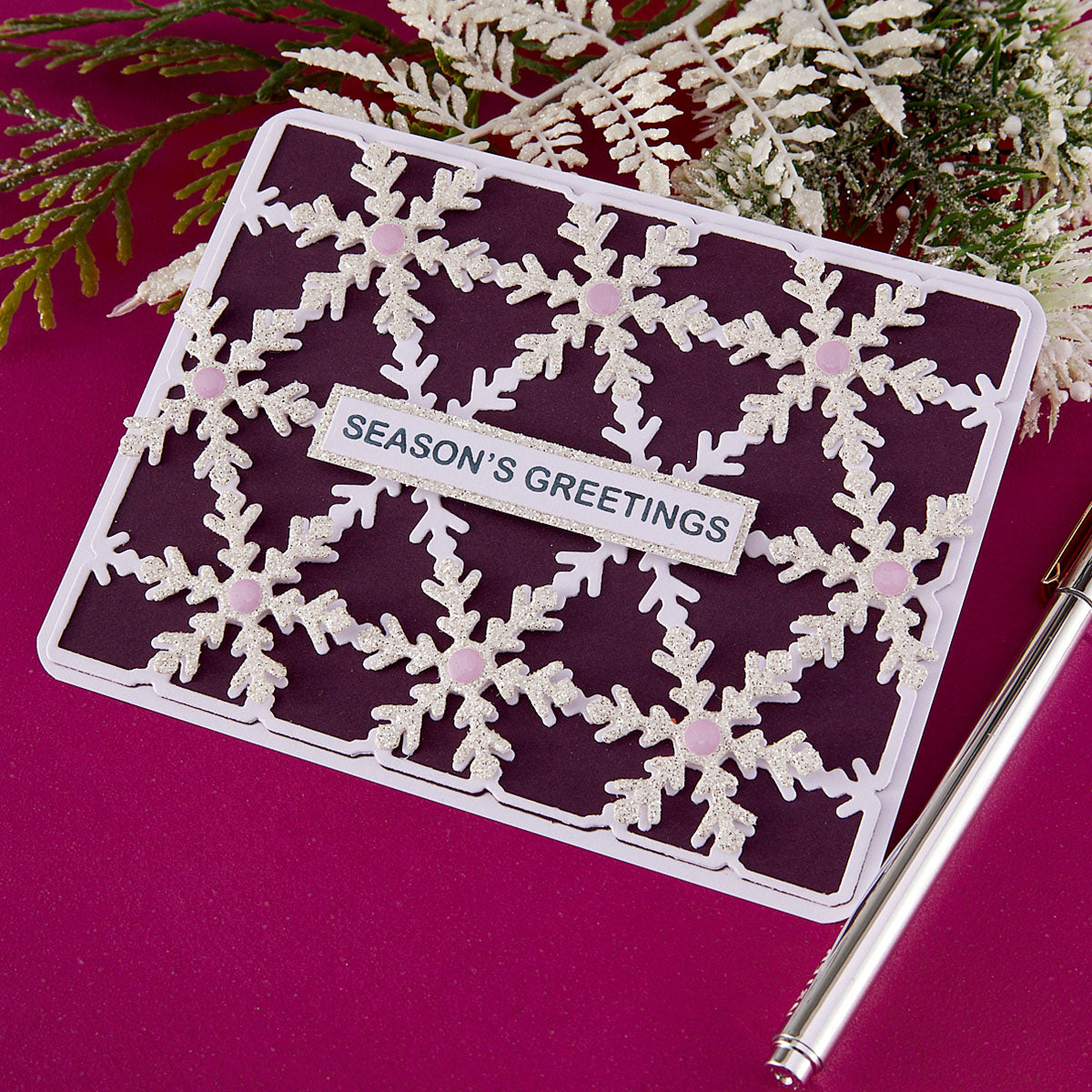 Spellbinders Snowflake Background Etched Dies by Lisa Horton - S5-764