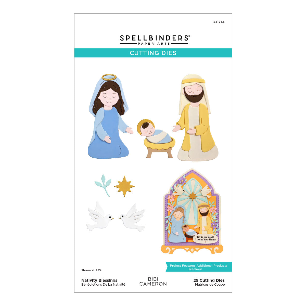 Spellbinders Nativity Blessings Etched Dies by Bibi Cameron - S5-765