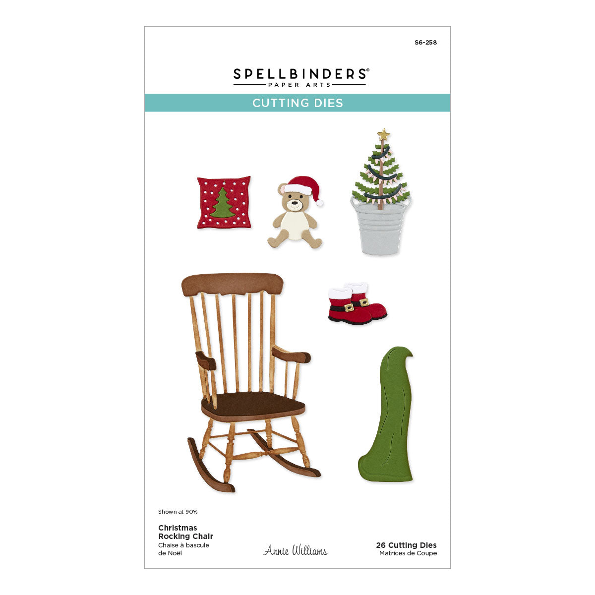 Spellbinders Christmas Rocking Chair Etched Dies from the Country Christmas Collection by Annie Williams