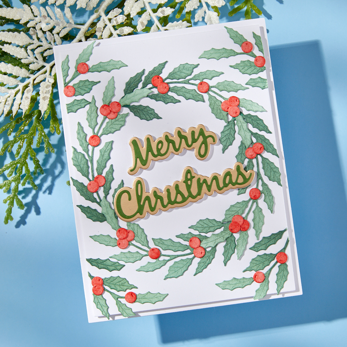 Spellbinders Seasonal Wreath Foliage Etched Dies from the Texture & Foliage Collection by Suzanne Hue