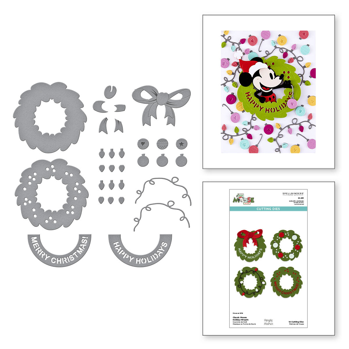 Spellbinders Classic Mouse Holiday Wreath Etched Dies from the Say Cheese Classic Mouse Christmas Collection