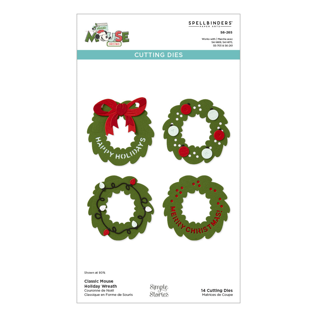 Spellbinders Classic Mouse Holiday Wreath Etched Dies from the Say Cheese Classic Mouse Christmas Collection