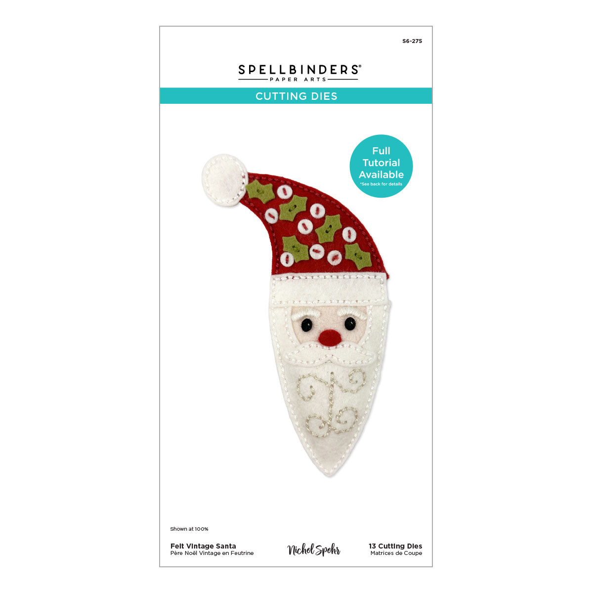 Spellbinders Felt Vintage Santa Etched Dies by Nichol Spohr S6-275
