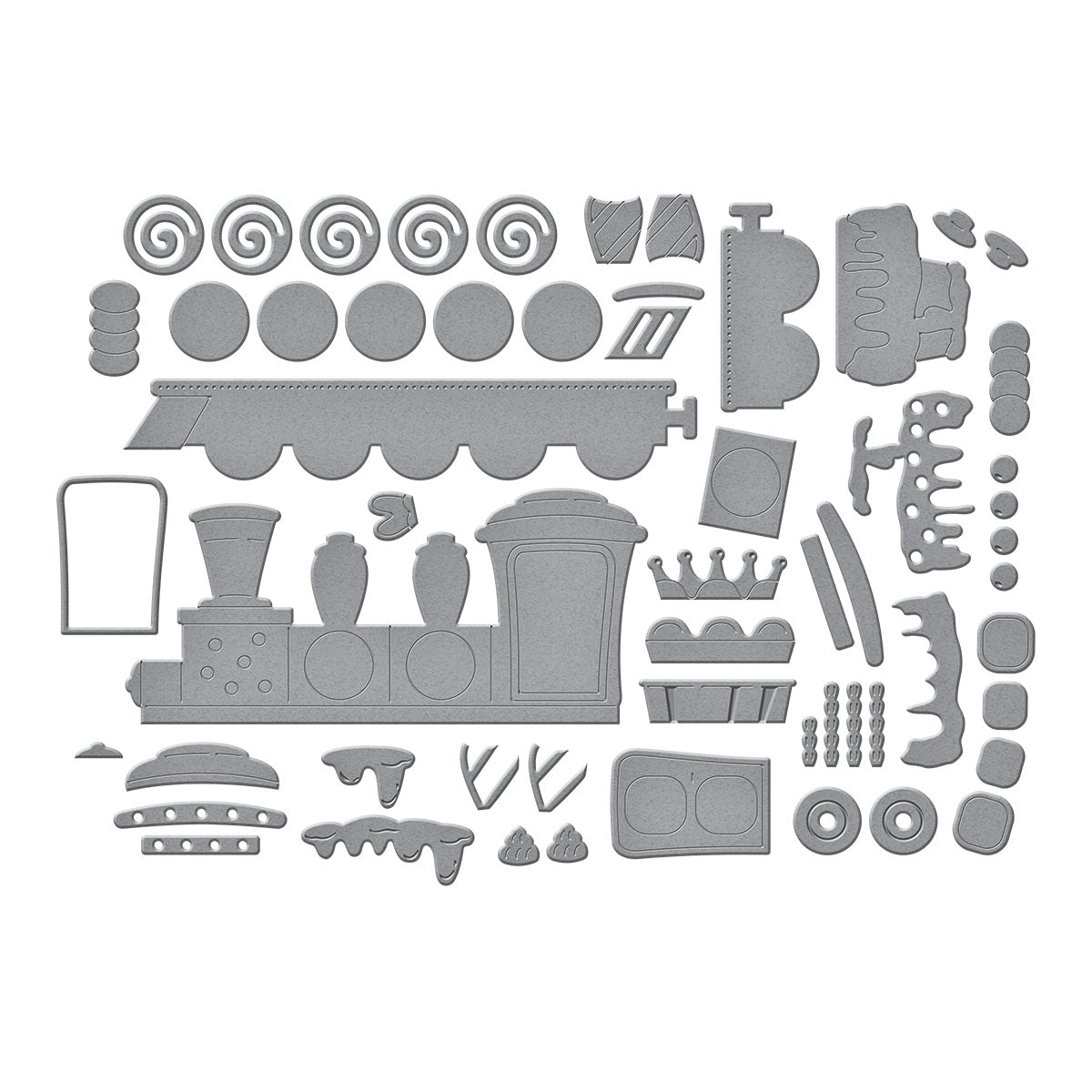 Spellbinders Gingerbread Train Etched Dies from the Candy Christmas Collection by Stamperia