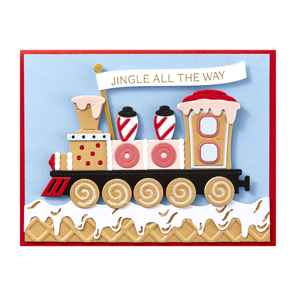 Spellbinders Gingerbread Train Etched Dies from the Candy Christmas Collection by Stamperia