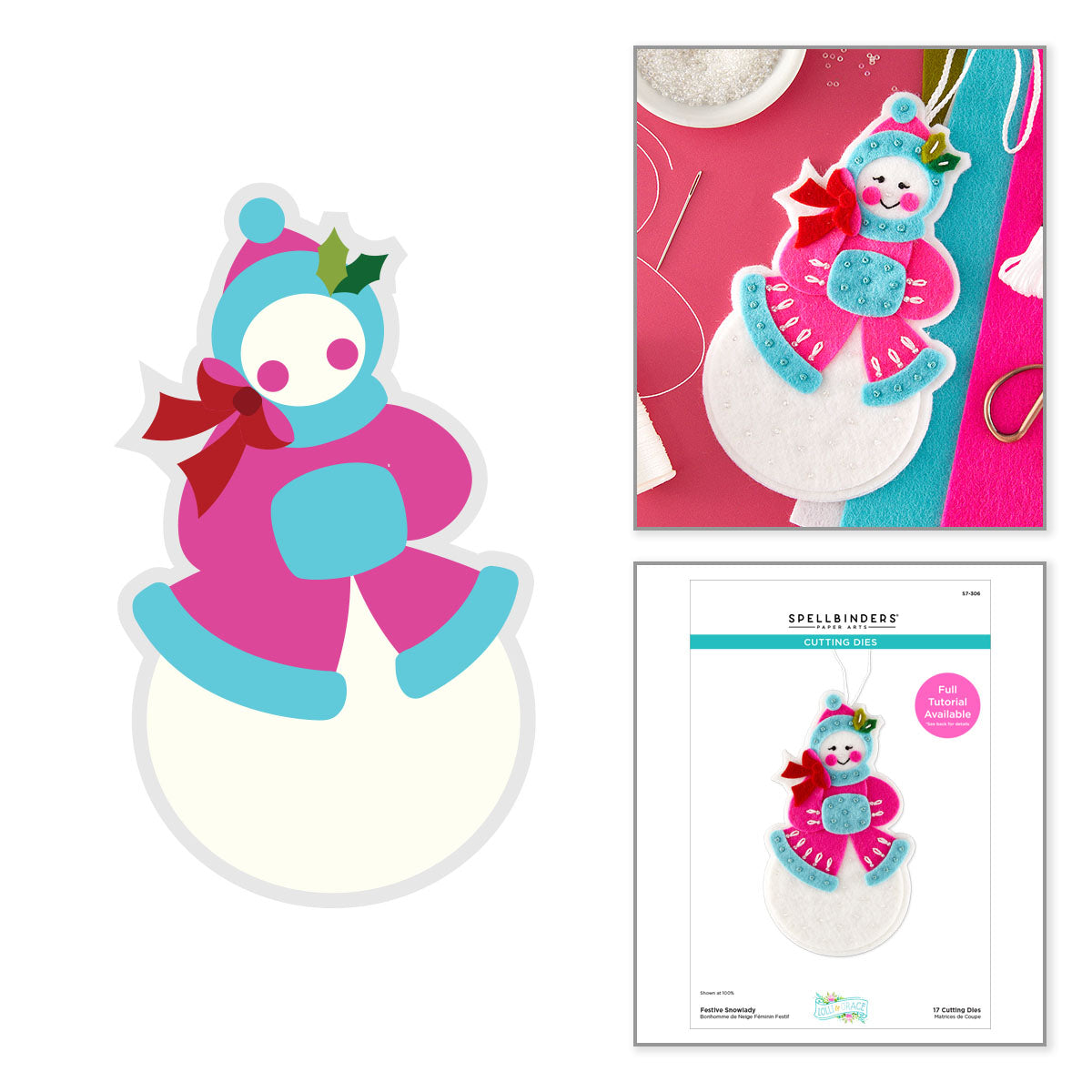 Spellbinders Festive Snowlady Etched Dies by Lolli & Grace