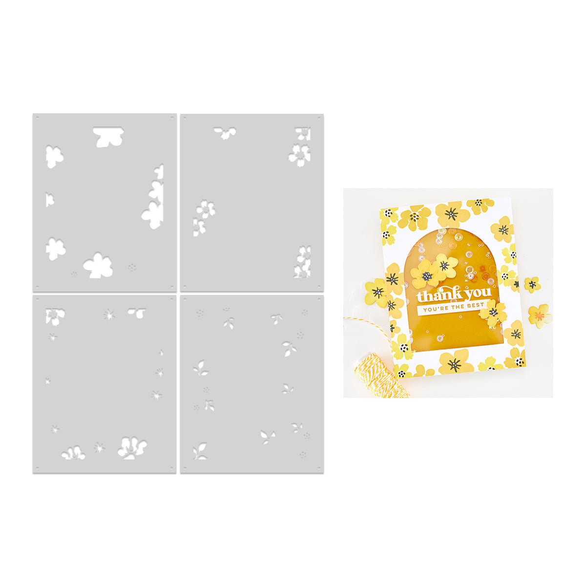 Hero Arts Floral Frame Layering Stencil Set