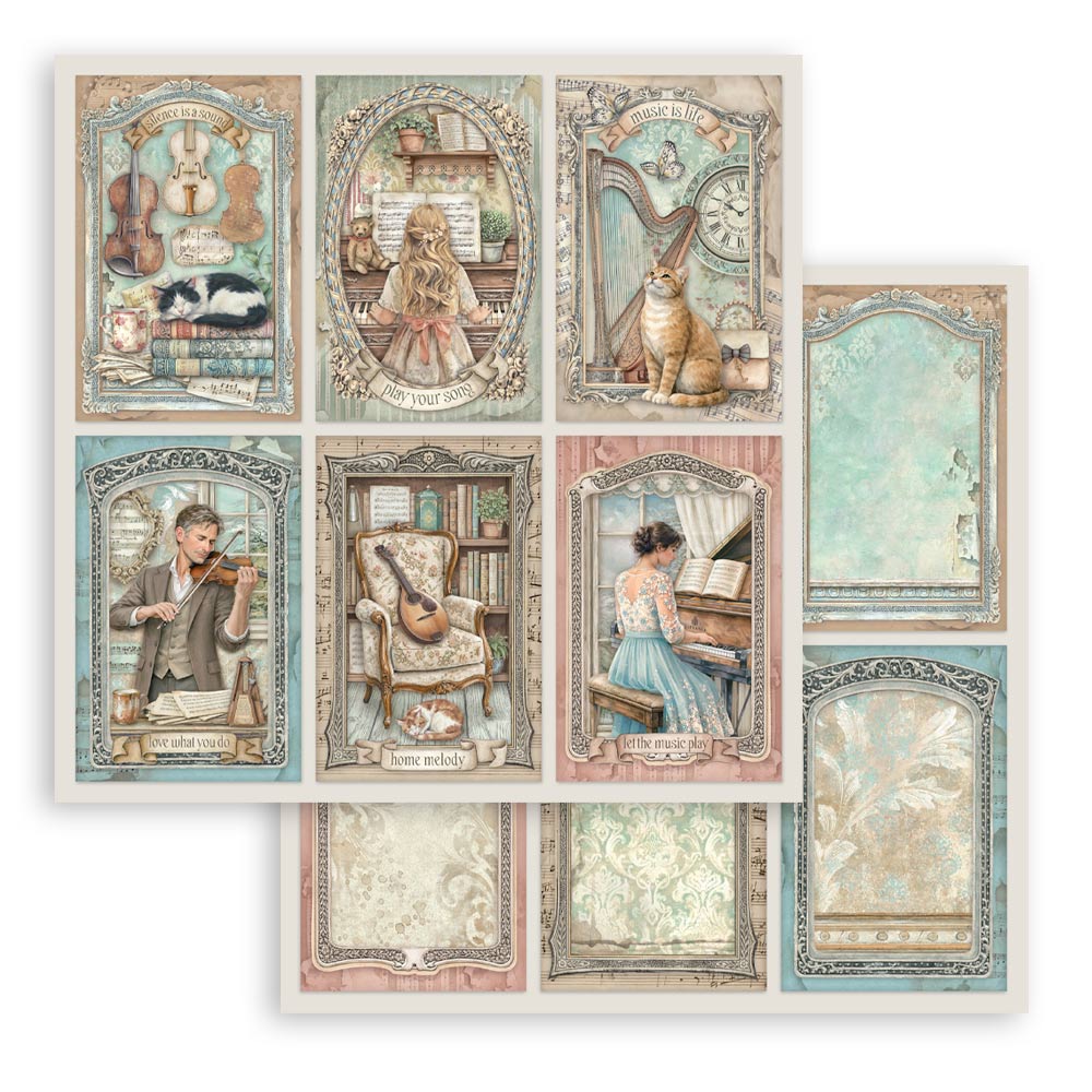 Stamperia Symphony 12x12 Inch Paper Pack by Sara Alcobendas (SBBL188)