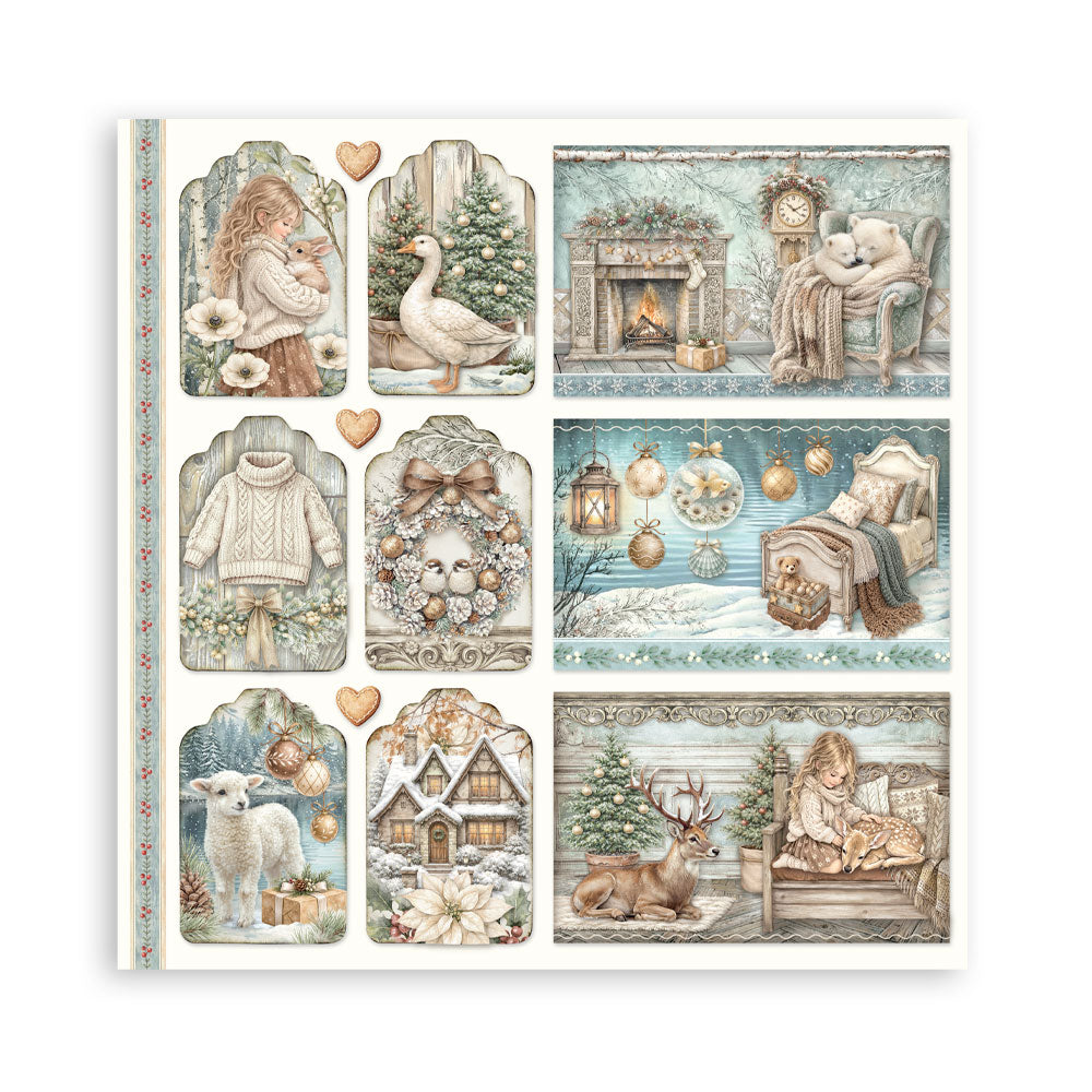 Stamperia White Christmas 12 x 12 Inch Paper Pack by Cristina Radovan - SBBL190