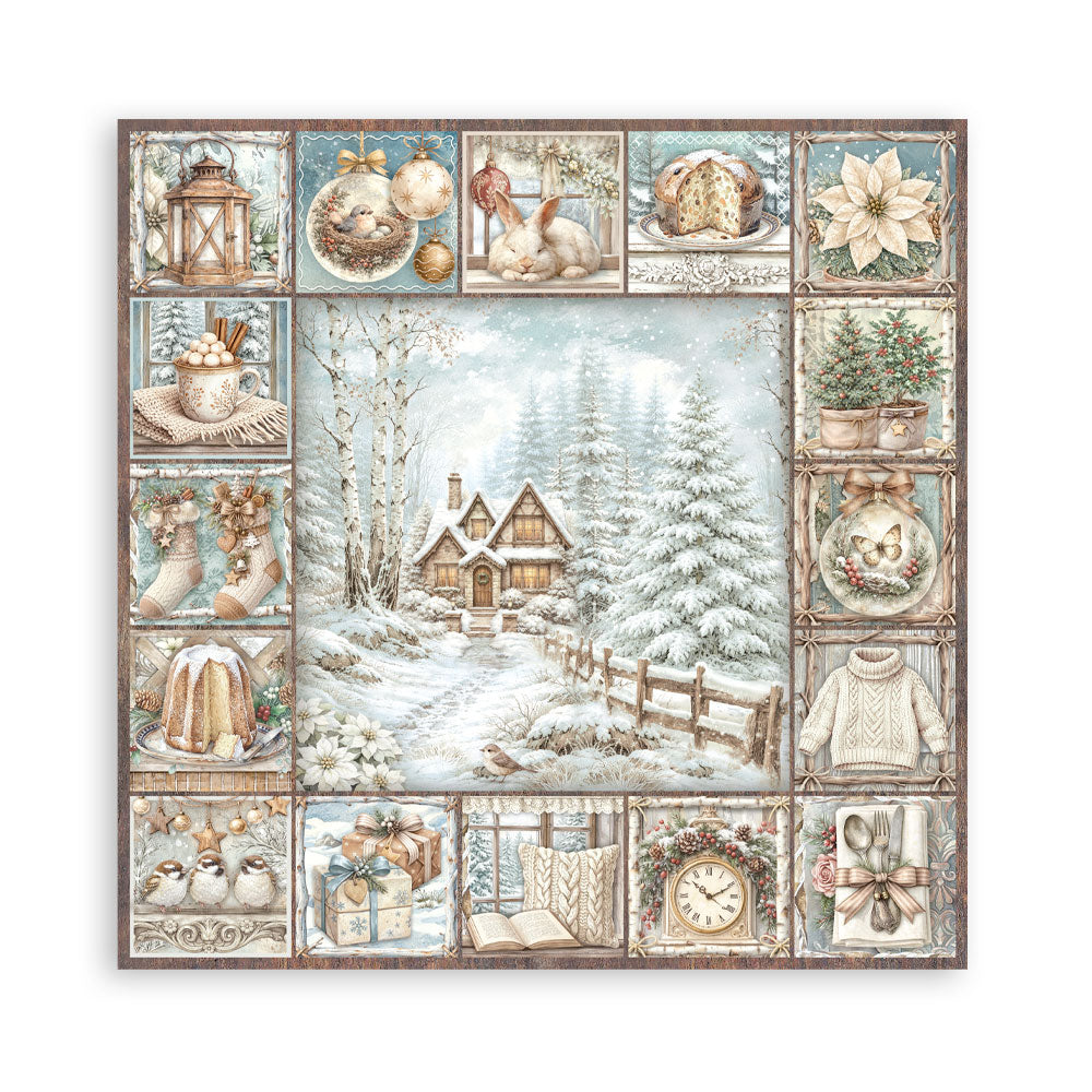 Stamperia White Christmas 12 x 12 Inch Paper Pack by Cristina Radovan - SBBL190