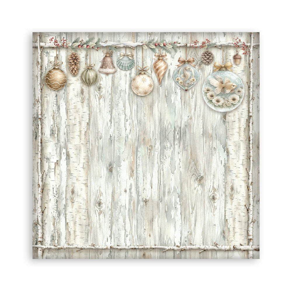 Stamperia White Christmas 12 x 12 Inch Maxi Background Paper Pack by Cristina Radovan - SBBL191