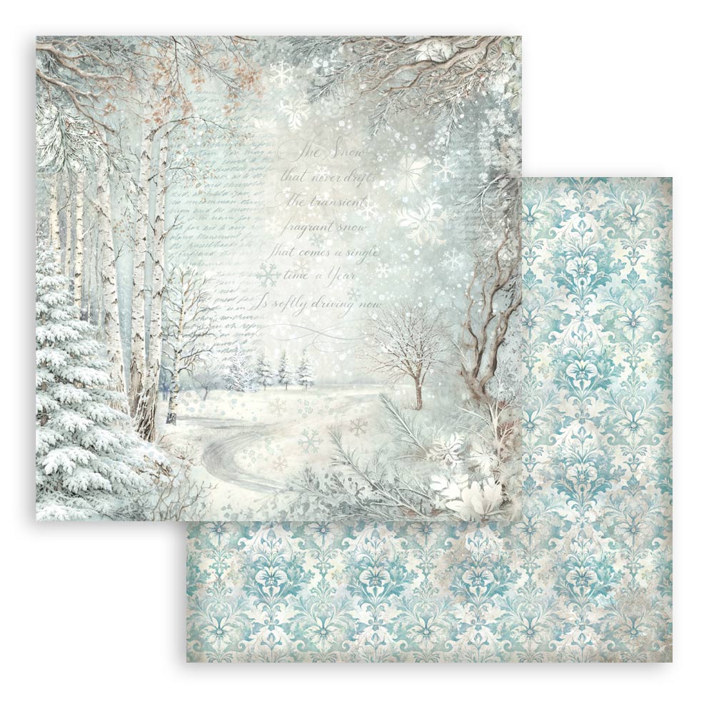 Stamperia White Christmas 12 x 12 Inch Maxi Background Paper Pack by Cristina Radovan - SBBL191