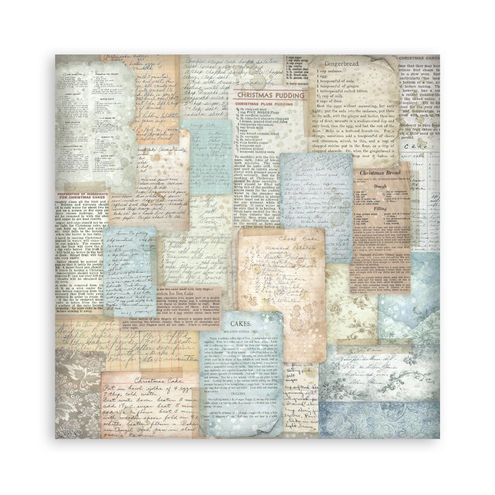 Stamperia White Christmas 12 x 12 Inch Maxi Background Paper Pack by Cristina Radovan - SBBL191