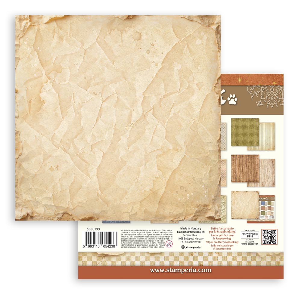 Stamperia Silent Night 12 x 12 Inch Maxi Background Paper Pack - SBBL193