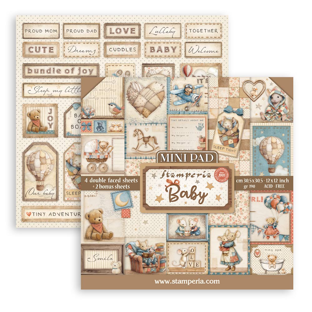 Stamperia Baby 12×12 Inch Mini Pad (SBBM001)