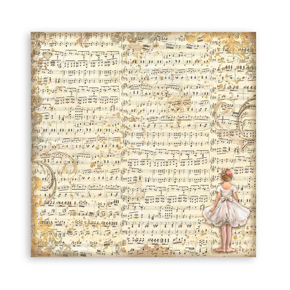 Stamperia Scrapbooking Small Pad 10 sheets cm 20,3X20,3 (8"X8") Backgrounds Selection - The Nutcracker SBBS113