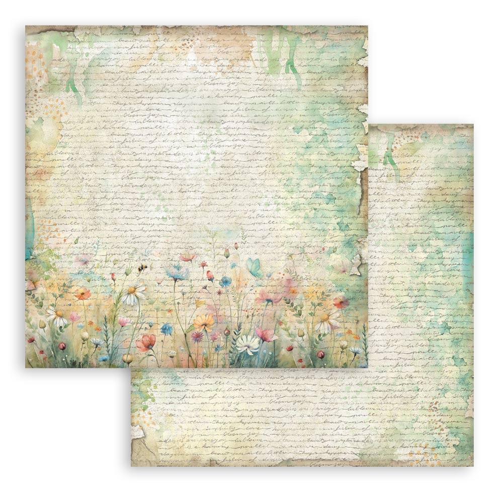 Stamperia Daisy Art 8x8 Inch Paper Pack Maxi Background Selection (SBBS139)