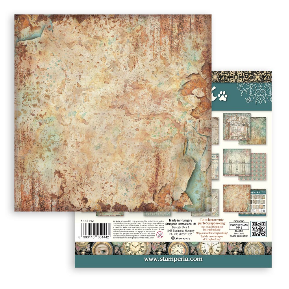 Stamperia Gardens of Time 8x8 Maxi Background Pad (SBBS142)