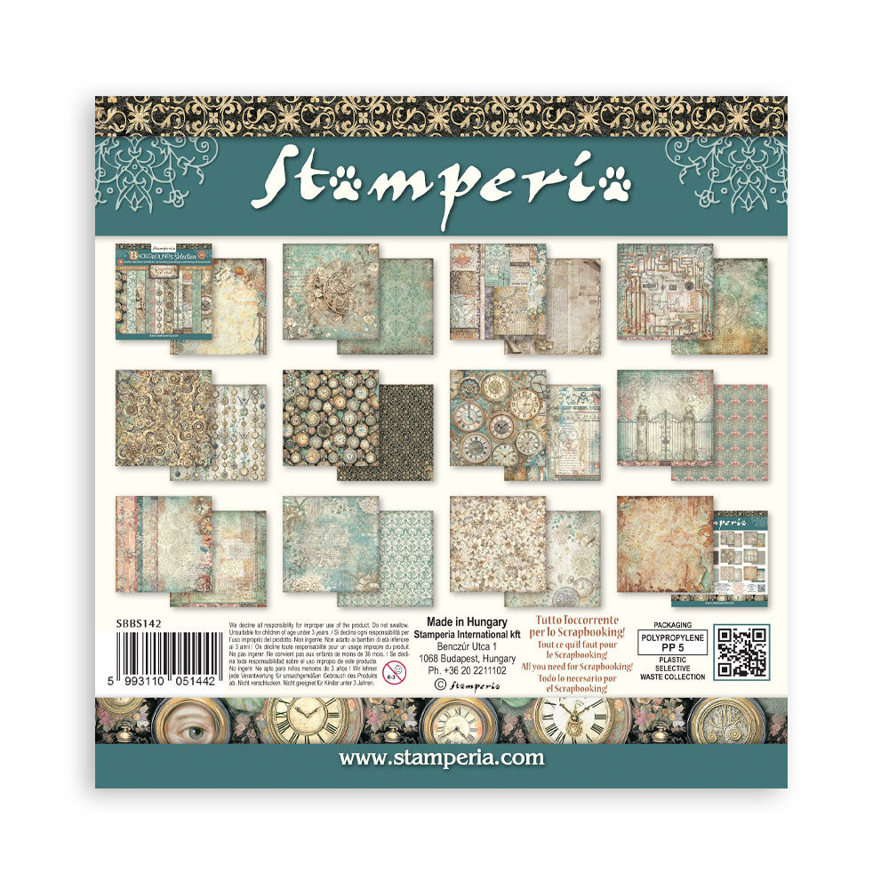 Stamperia Gardens of Time 8x8 Maxi Background Pad (SBBS142)
