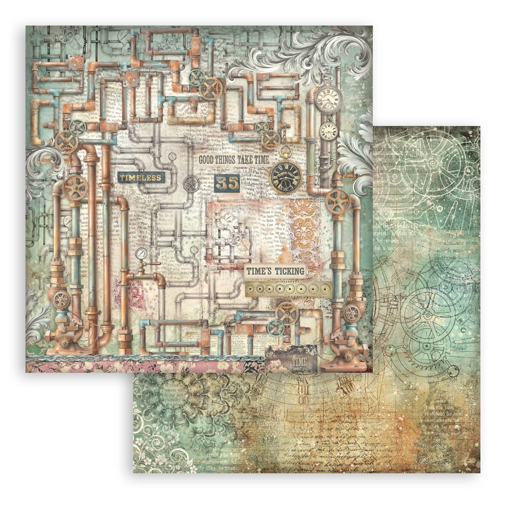 Stamperia Gardens of Time 8x8 Maxi Background Pad (SBBS142)