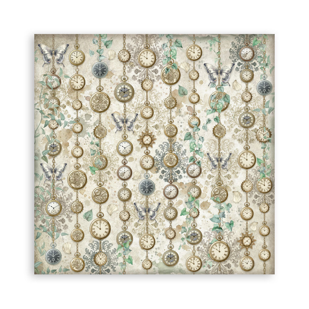 Stamperia Gardens of Time 8x8 Maxi Background Pad (SBBS142)