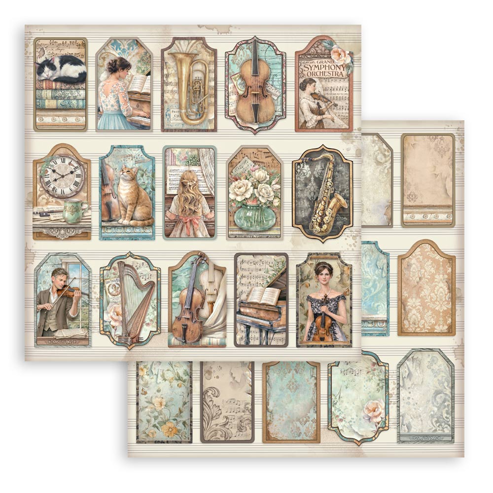 Stamperia Symphony 8x8 Inch Paper Pack by Sara Alcobendas (SBBS144)