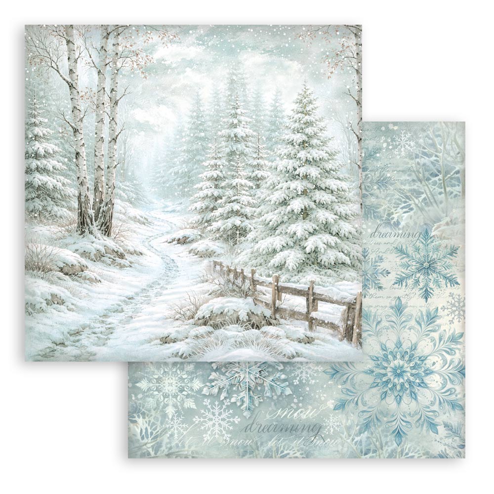 Stamperia White Christmas 8 x 8 Inch Maxi Background Paper Pack by Cristina Radovan - SBBS147
