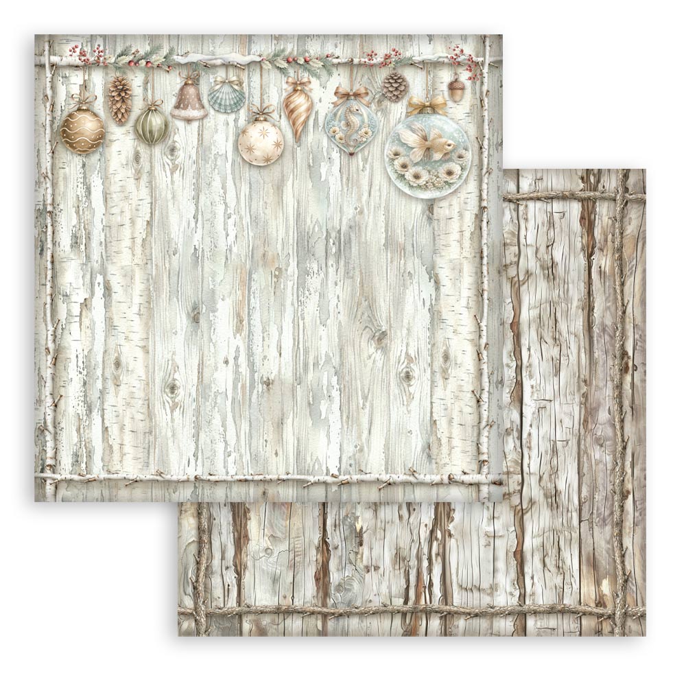 Stamperia White Christmas 8 x 8 Inch Maxi Background Paper Pack by Cristina Radovan - SBBS147