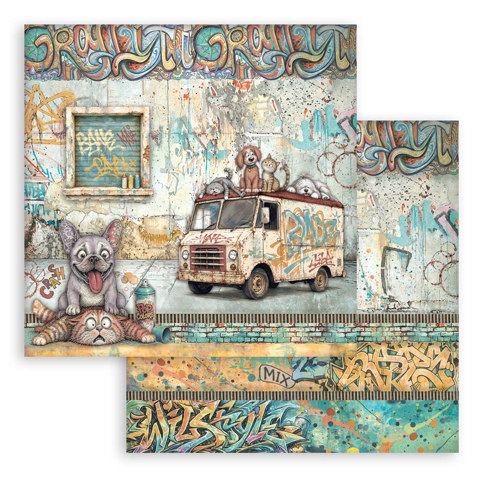 Stamperia Furry Friends 2 8x8 Inch Paper Pack by Antonis Tzanidakis - SBBS150