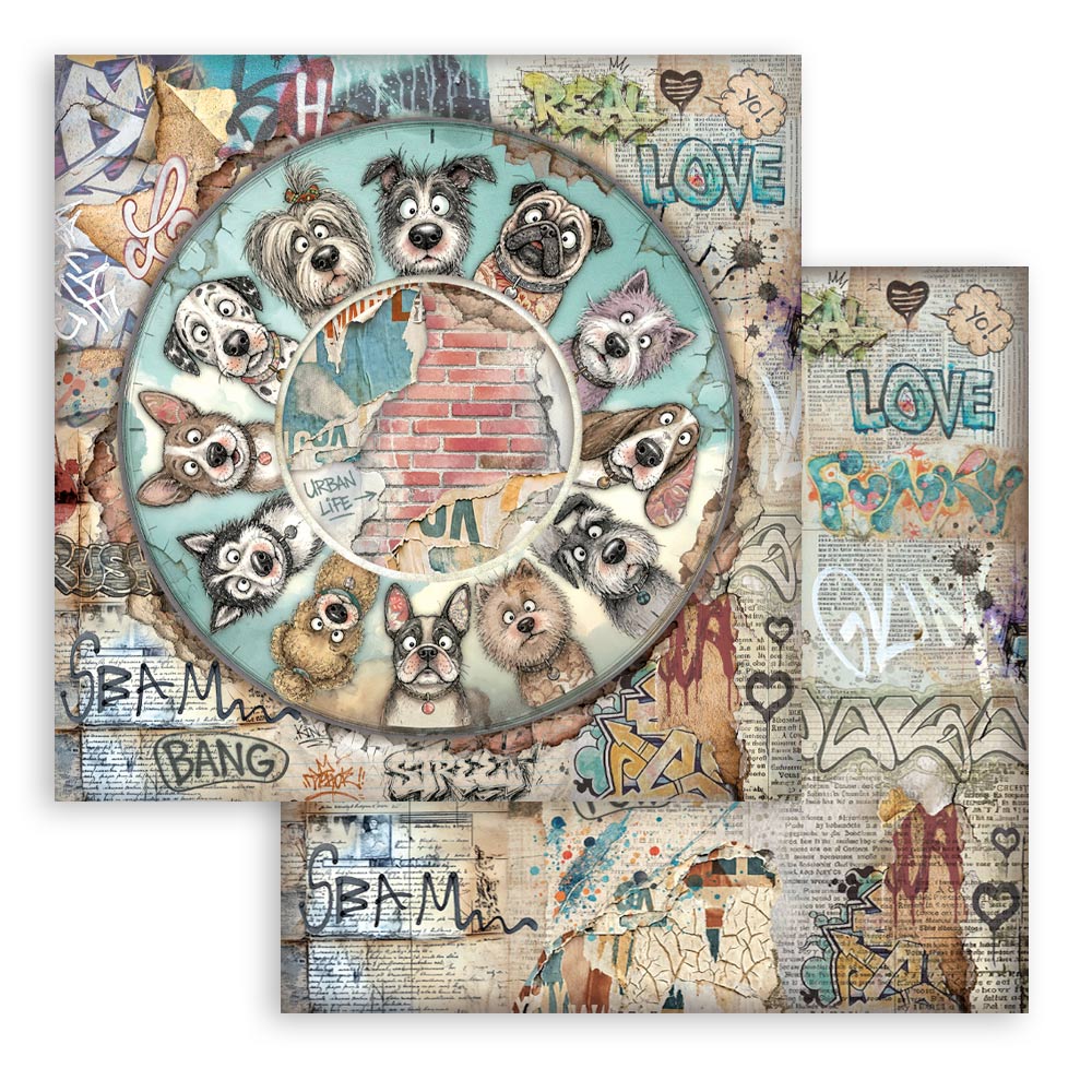 Stamperia Furry Friends 2 8x8 Inch Paper Pack by Antonis Tzanidakis - SBBS150