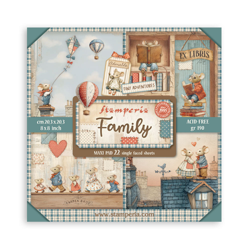 Stamperia Family 8×8 Inch Maxi Paper Pack – Single Face (SBBSXB21)