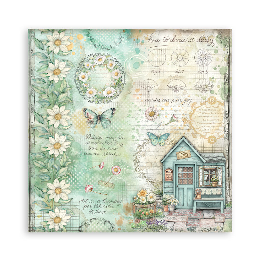 Stamperia Daisy Art 8x8 Inch Paper Pack Maxi (Single Face) (SBBSXB22)