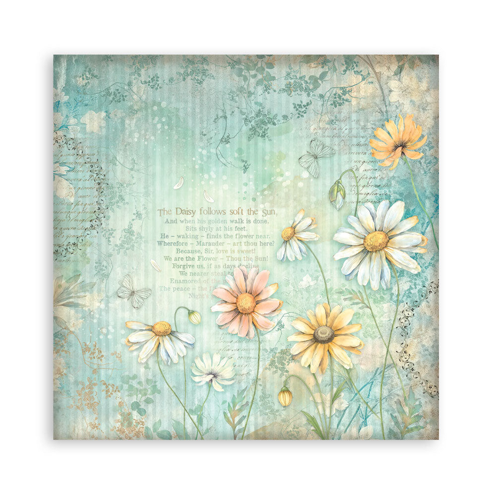 Stamperia Daisy Art 8x8 Inch Paper Pack Maxi (Single Face) (SBBSXB22)