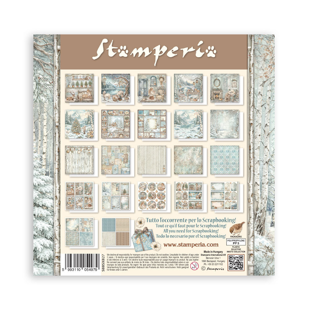 Stamperia White Christmas 8 x 8 Inch Single Face Paper Pack by Cristina Radovan - SBBSXB27