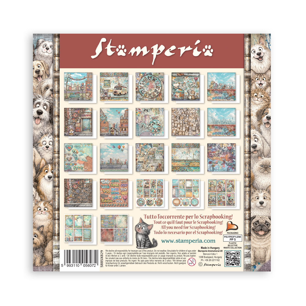 Stamperia Furry Friends 2 8x8 Inch Paper Pack (Single Face) by Antonis Tzanidakis - SBBSXB29