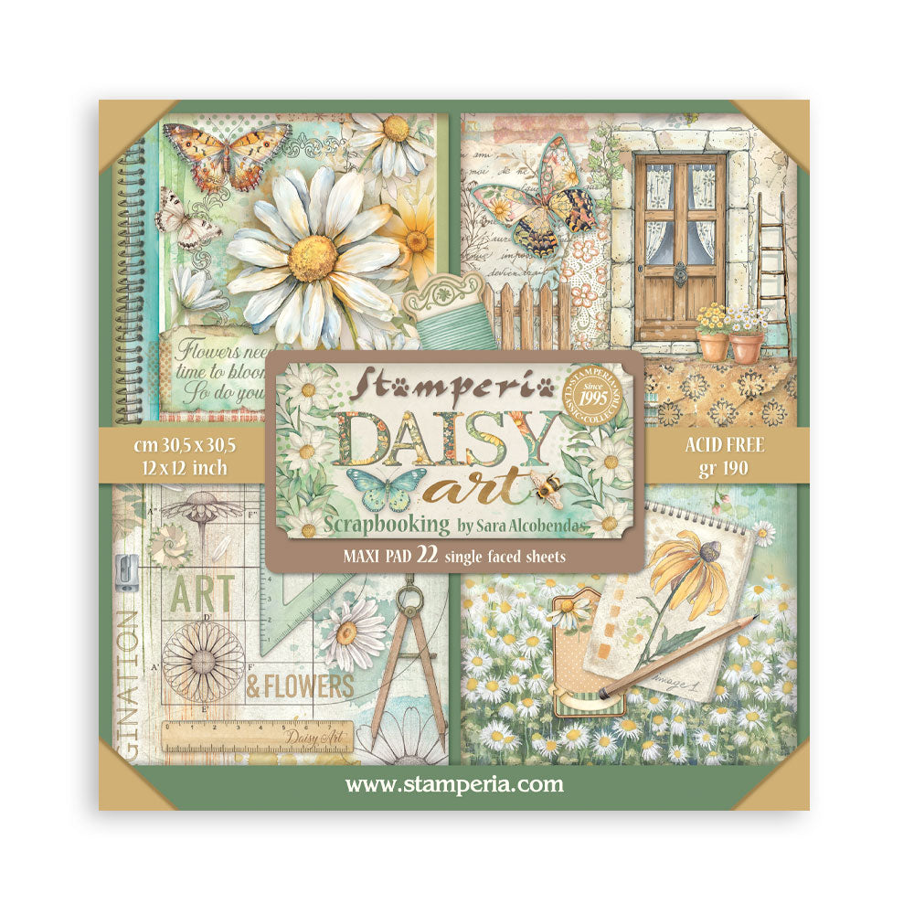 Stamperia Daisy Art 12x12 Inch Paper Pack Maxi (Single Face) (SBBXLB34)